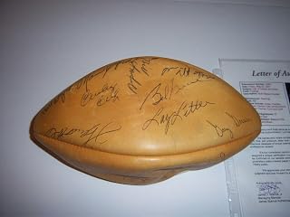 Wellington Mara,jim Taylor,len Dawson,lawrence Taylor Psa/dna Signed Football - Autographed Footballs