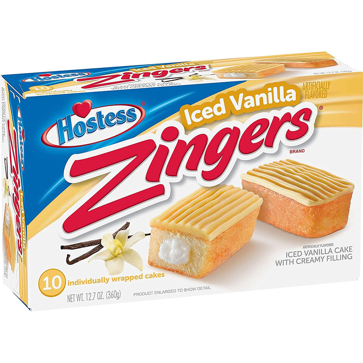 12.7oz Zingers Iced Vanilla Cake by Hostess – 1.27 Ounce (Pack of 20), Pack of 2