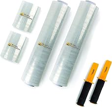 Modern Innovations Clear Stretch Wrap Roll Bundle - (2) 15" Rolls, (2) 5" Rolls, (2) Handles,(4000 Feet) Shrink Wrap for Moving, Packing Supplies for Wrapping Furniture, Plastic Pallet Cling