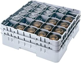 Cambro 25S1214151 Gray 25 Compartment Glass Rack with 6 Extenders
