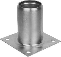 Component Hardware A18-0406-C 1-5/8 Inch x 3-1/8 Inch High Stainless Steel Leg Socket with Mounting Plate
