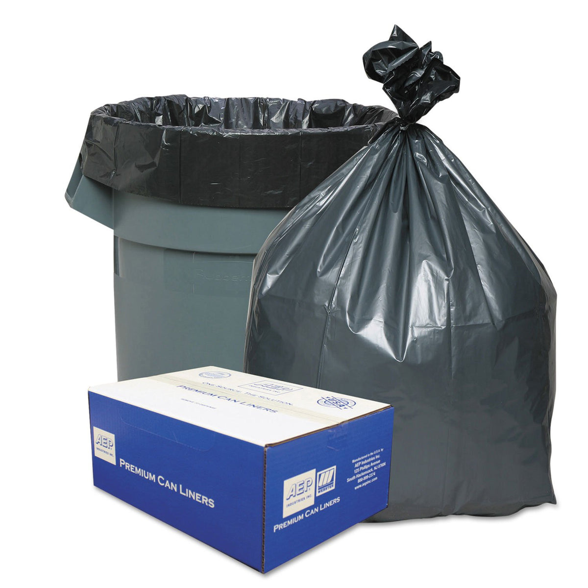 Webster Silver / Black / 60.0 gallons / 50 Trash Bags