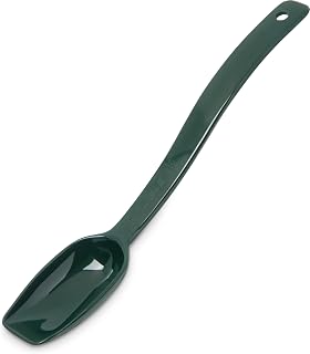 Carlisle FoodService Products Plastic Solid Spoon, 9 Inches, Green, (Pack of 12)