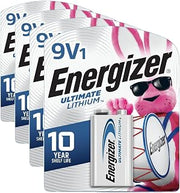 Energizer Ultimate Lithium 9V Batteries, Lithium 9 Volt Batteries (Pack of 4)
