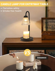 Qutadi Candle Warmer Lamp, Dimmable with Timer, Black