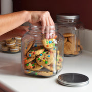 2-Quart Cracker Jar with Brushed Aluminum Lid by Anchor Hocking – 2-quart, 2.0 quarts, Glass, Clear Glass, Pack of 4