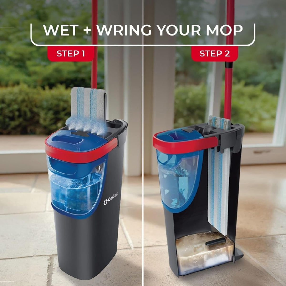 O-Cedar H2prO + 1 Refill / Red / 1 Dust Mops