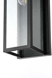 Dunton One Light Outdoor Wall Sconce Black by Lighting Design – Iron, Black, Model OD362W19BK