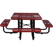 Global Industrial Red / 81D x 81W x 29.5H in / Industrial Picnic Tables