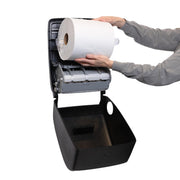 Timeless Hands-Free Mechanical Paper Towel Dispenser by San Jamar – Plastic, White, Model T7200WH
