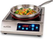 eurodib Commercial Induction Cooktop, 1800W Single Burner, Touch C – CI1800 | Rapid, even induction heat, durable vitroceramic surface, responsive touch controls, NSF certified