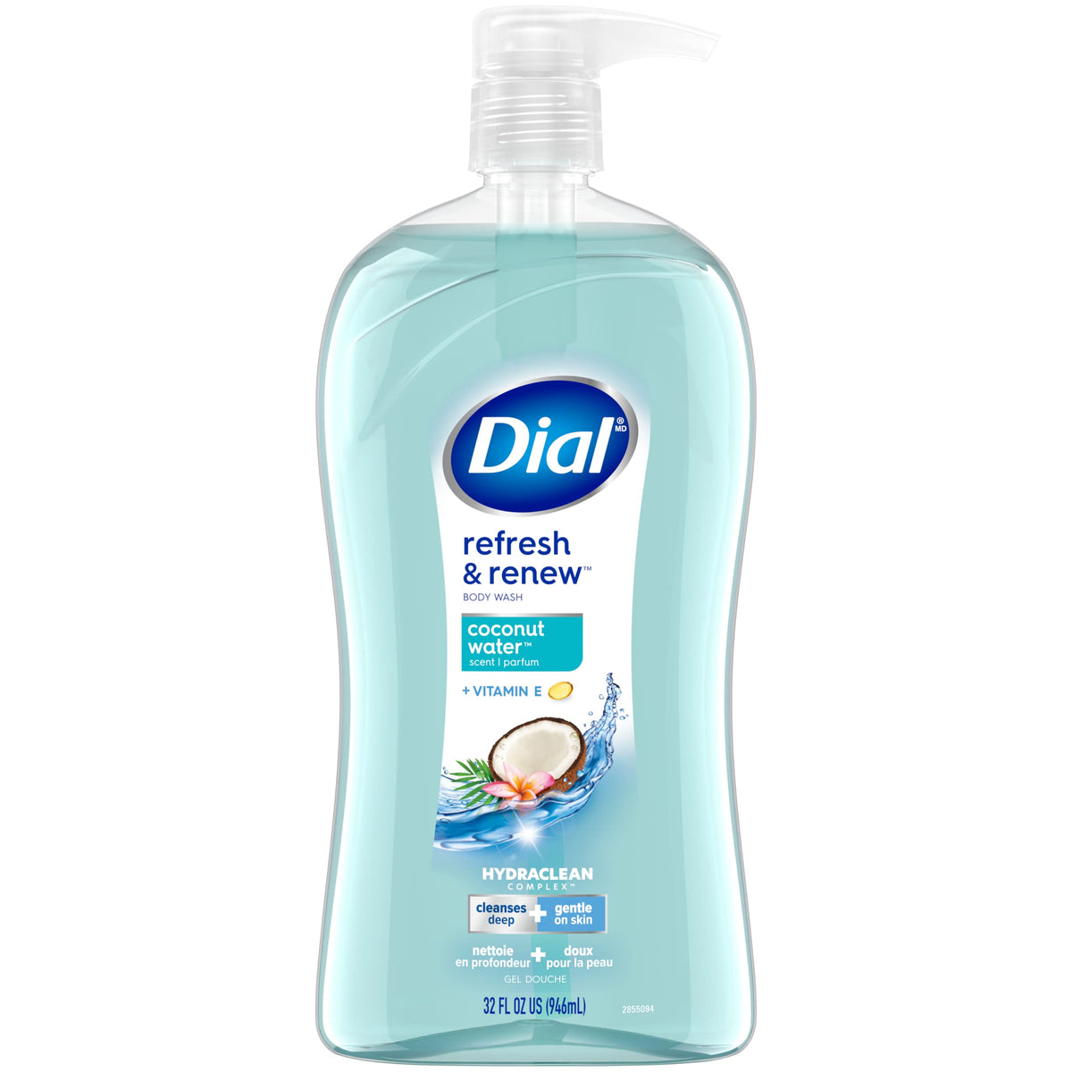 Body Wash Coconut Water & Spring Water Scents 32 fl oz (2-Pack) by Dial – Pack of 2