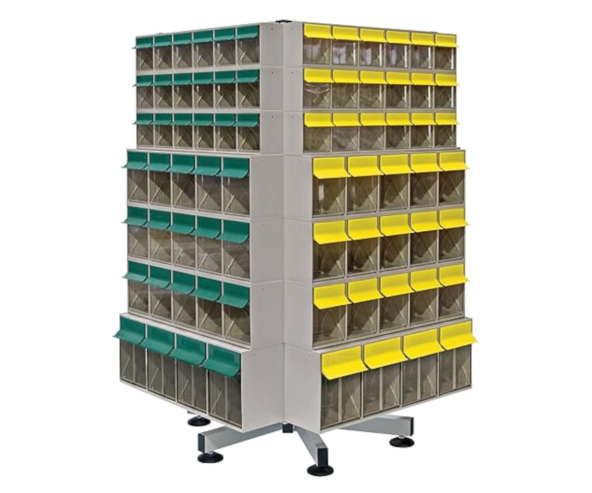 QUANTUM STORAGE SYSTEMS 48" H x 37" W x 10" D / 148 Drawers Tip Out Bin Spinner Gray / Gray Storage Drawer Units