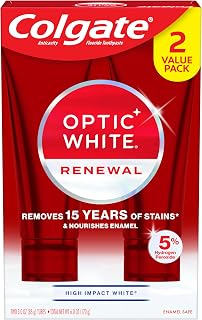 Colgate Optic White Renewal Teeth Whitening Toothpaste, 2 Pack, 3 oz