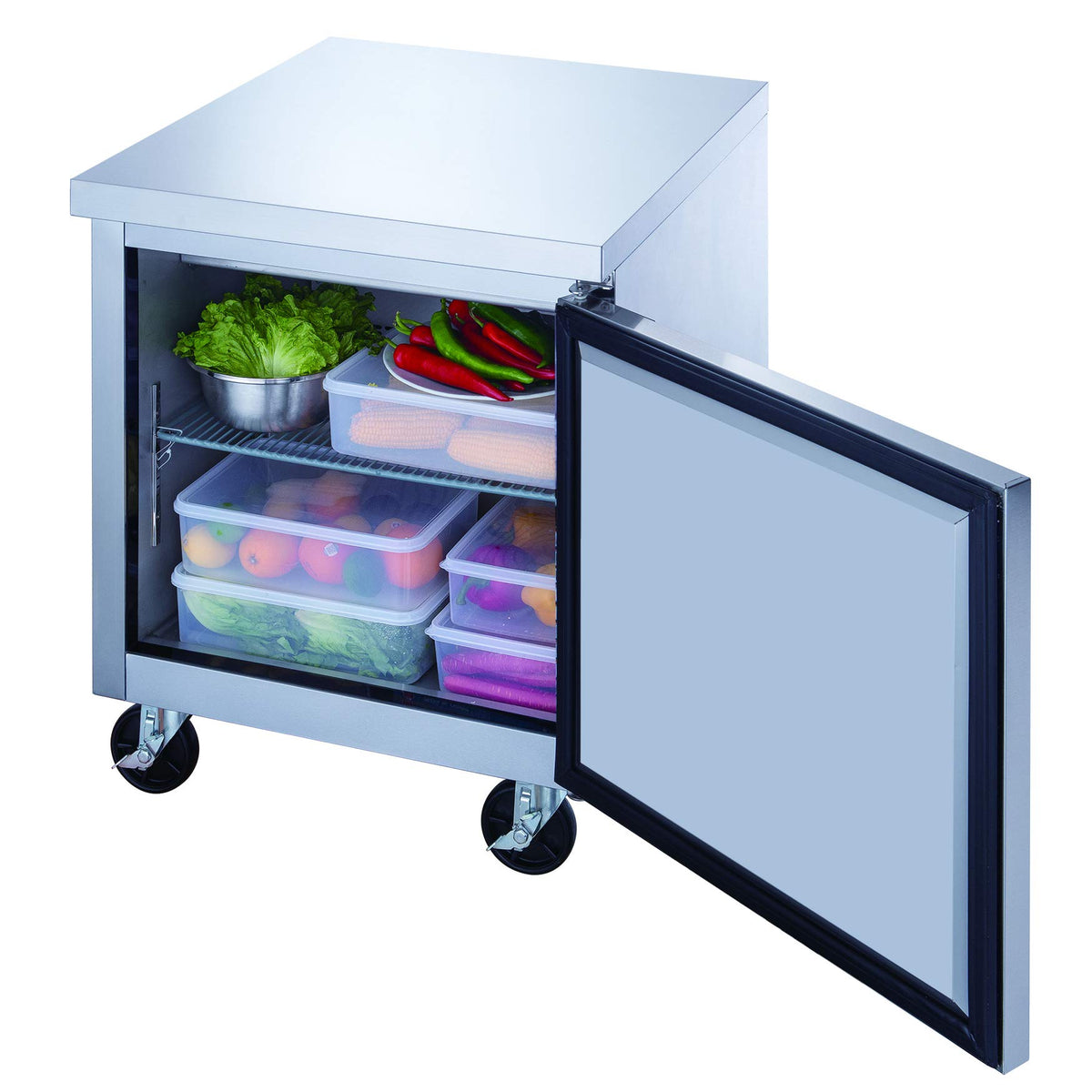 Appliance USA 7 cu. ft. Single Door Undercounter Refrigerator in Stainless Steel by Dukers – 29" Width x 31" Depth x 36" Height, 7.0 cubic_feet, Stainless Steel, Model DUC29R