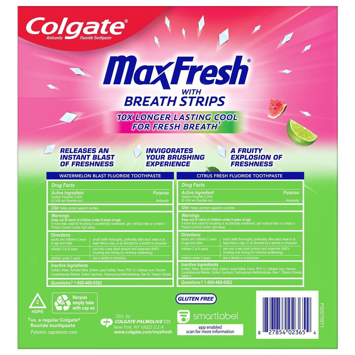 Maxfresh Toothpaste with Breath Strips by Colgate – 4.8 Ounce (Pack of 4), Pack of 4
