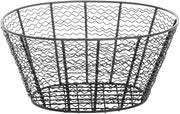 HUBERT Wire Storage Basket Oval Black Steel - 12 3/16 L x 8 11/16 W x 5 1/2z'H