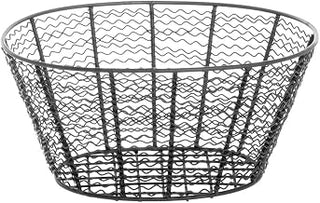 HUBERT Wire Storage Basket Oval Black Steel - 12 3/16 L x 8 11/16 W x 5 1/2z'H