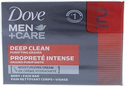 Deep Clean Body and Face Bar by Dove for Men-2 x 4 oz Soap