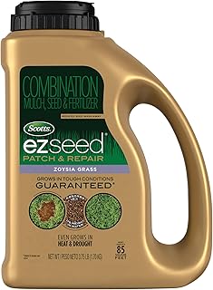 Scotts EZ Seed Patch & Repair Zoysia Grass, 3.75 lbs. | Combination Mulch, Lawn Grass Seed and Lawn Fertilizer, Covers Up To 85 sq. ft.