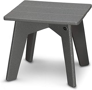 Polywood Riviera Side Table, Slate Grey