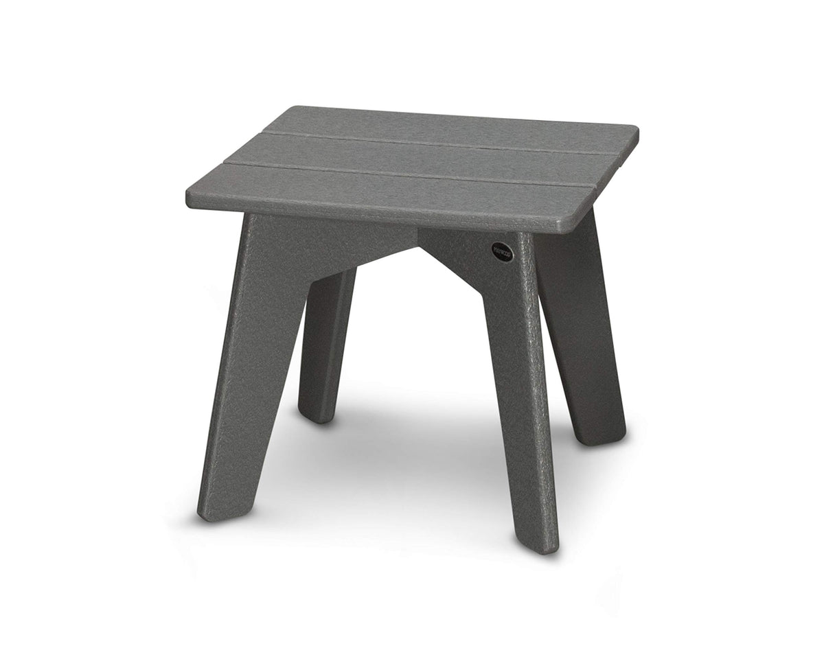 ® Riviera Side Table by Polywood – 16.75 x 16.75 x 15 inches, High Density Polyethylene, Slate Grey, Model CTMX17GY