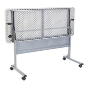 Blow Molded Folding Training Table by Global Industrial – 60" x 24", Plastic, Grey, Model INT-BPFT-2460