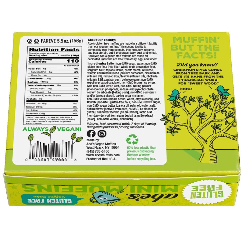 Coffee Cake Muffin 6ct by Abe's – 5.5 Ounce (Pack of 1), Model 0044261496646