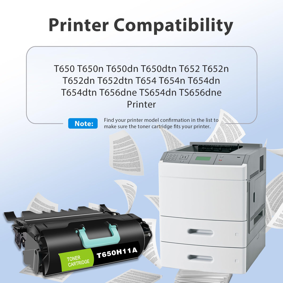 T650H Toner Cartridge by GREENBOX – 1 Pack, Black - 1 Pack, Model T650H11A