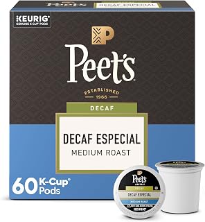 Peet's Coffee Coffee Pods, Medium Roast, Decaf Especial, 60 K Cups