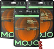 Mojo Focus Gummies Extra Strength with Lion's Mane Mushroom, Cordyceps & Panax Ginseng. Mushroom brain supplement for adults with memory, energy & mental clarity support. Strawberry Tangerine, 3-Pack.