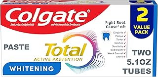 Colgate Total Whitening Fluoride Toothpaste, Mint, 2 Pack, 5.1 oz