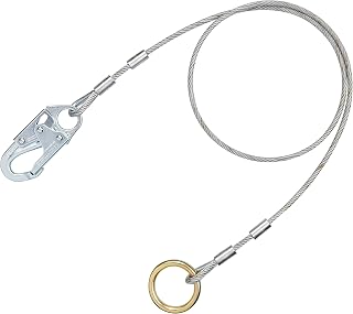 3M Protecta AJ408AG Pass Thru 1/4-Inch Coated Galvanized Cable, Tie Off Adaptor,3/4-Inch 3600# Snaphook And 3x3/8-Inch Plated O-Ring, 6-Feet, Silver