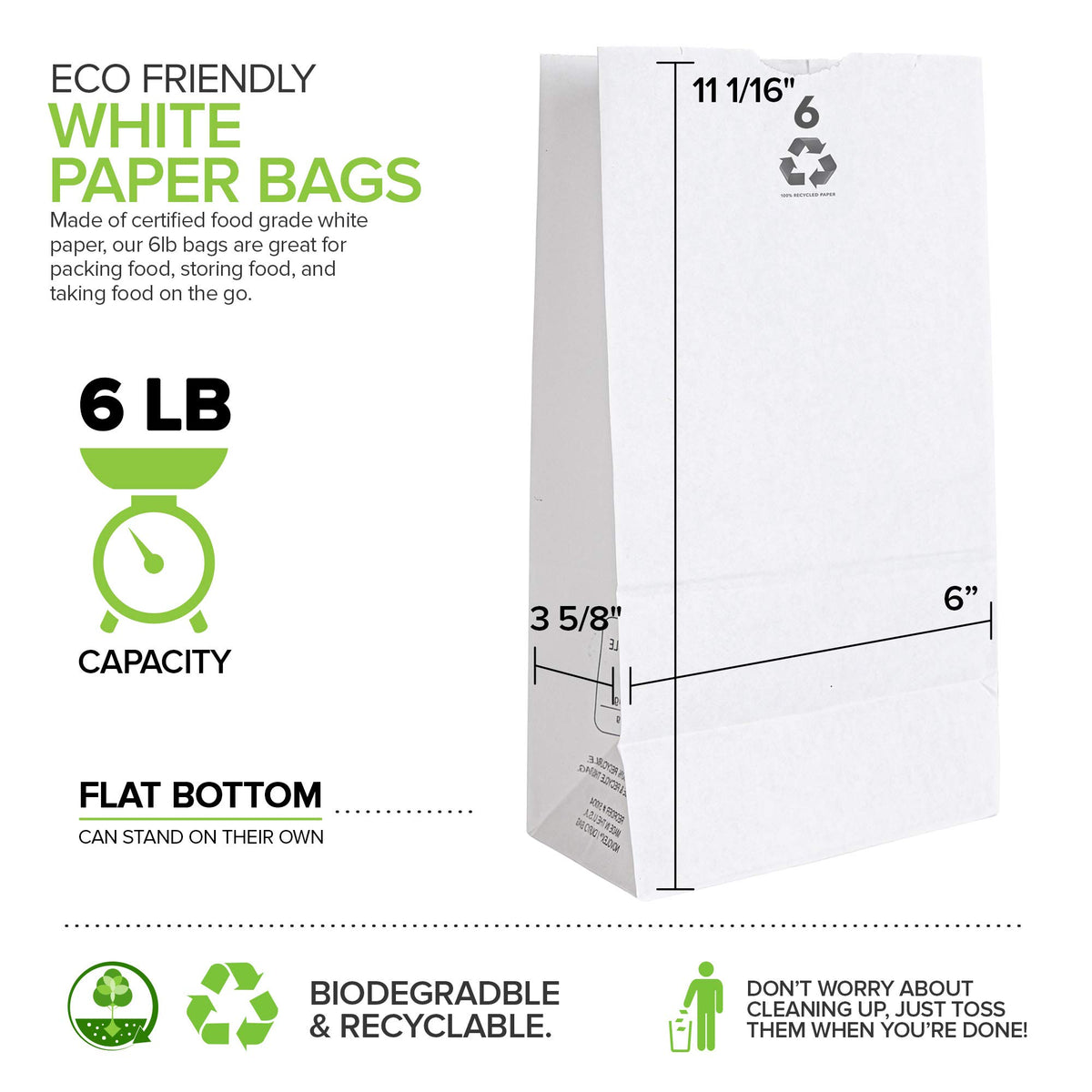 Stock Your Home 6 lb / 200 Count Pack of 25 / White / 6.0 pounds Food Storage Bags