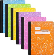 Mead Composition Notebook, Wide Ruled 7.5" x 9.75" Paper, 100 Sheets, Assorted Colors, 6 Pack (950054-ECM)