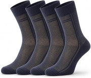 RONDO Ultra Thin Breathable Lightweight Cotton Mens Dress Socks 4 Pack - Crew Length Socks Size 7-9, 9-11, 11-13
