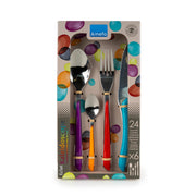 Eclat Kaleidoscope 24 Piece Flatware Cutlery Box Set by Amefa – Stainless Steel, Multicolor, Model 2214MZTES3C40