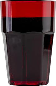 G.E.T. 9910-1-R Heavy-Duty Shatterproof Faceted Plastic Tumbler, 10 Ounce, Red (Set of 12)
