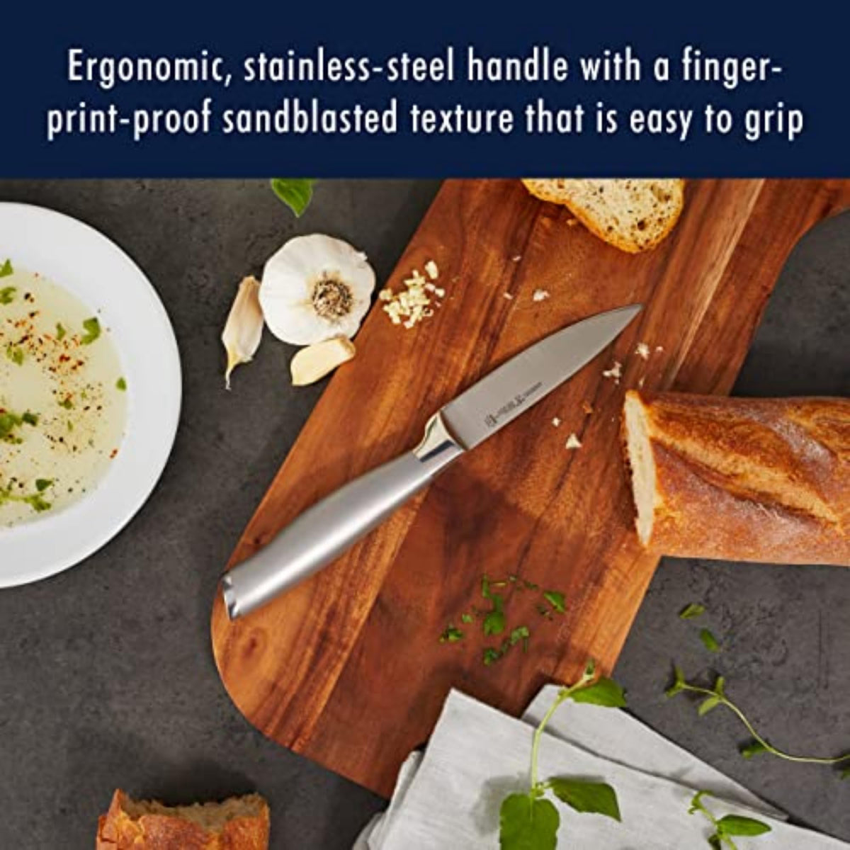 J.A International Modernist 13-pc Knife Block Set by HENCKELS – 13-pc, Stainless steel, Black, Pack of 13, Model 17500-000