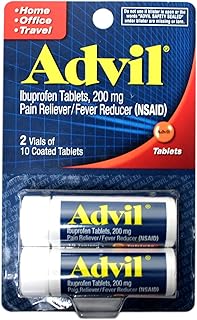 Advil Ibuprofen Coated Tablets, 200mg, 10 Count, (Pack of 2)