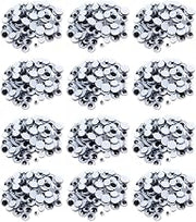 Charles Leonard Wiggle Eyes, Black, Assorted Sizes, 100 Per Pack, 12 Packs