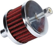Allstar Performance ALL36217 Breather - Push-in - Round - 1/2 in Hole - Mounting Stud - Reusable - Rubber/Steel - Black/Chrome - Each