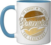 Bloomfield NJ | New Jersey | Vintage Distressed Ceramic Mug, Blue/White
