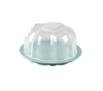 Translucent Bundt Cake Keeper by Nordic Ware – 10.7" x 10.7" x 6.1", 440.2 cubic_inches, Plastic, Sea Glass, Model 50099AMZM