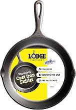 Lodge Pre-Seasoned Cast Iron Skillet, PFAS-Free, 9 Inches | Non-Toxic & Naturally Non-Stick Cast Iron Pan, Compatible with Oven, Stove, Grill & Campfire, Made in USA