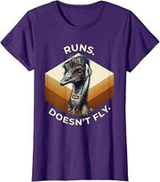 Runs Doesn't Fly Funny Emu Lover Bird Meme Humor T-Shirt
