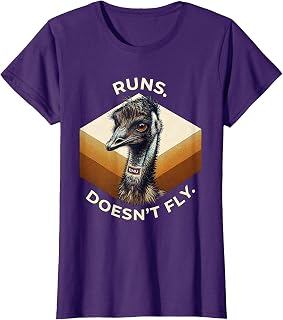 Runs Doesn't Fly Funny Emu Lover Bird Meme Humor T-Shirt