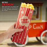 2 oz Paper Popcorn Bags Bulk (100 Pack) Large Kraft & Red Pop-corn Bag Disposable for Carnival Themed Party by Stock Your Home – 100 Count, 2.0 ounces, Plastic, Kraft & Red