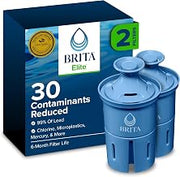 Brita Filter Replacements for Water Pitchers and Dispensers, Elite, NSF Certified to Remove 99% of Lead, 2 Count, Blue (Pack of 8)