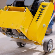 Electric 8” Concrete Scarifier Planer Grinder for Sidewalk Trip Hazard Repair by Tomahawk Power – Yellow, Model eTSCAR8 + eTSCAR6TCC